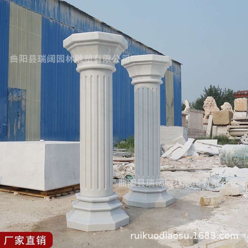 石雕门柱欧式罗马柱门柱别墅大门花岗岩大理石阳台柱小区大门门柱
