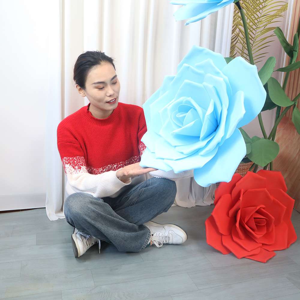 橱窗展示玫瑰花卉泡沫花婚礼庆典商场景点布置情人节装饰道具