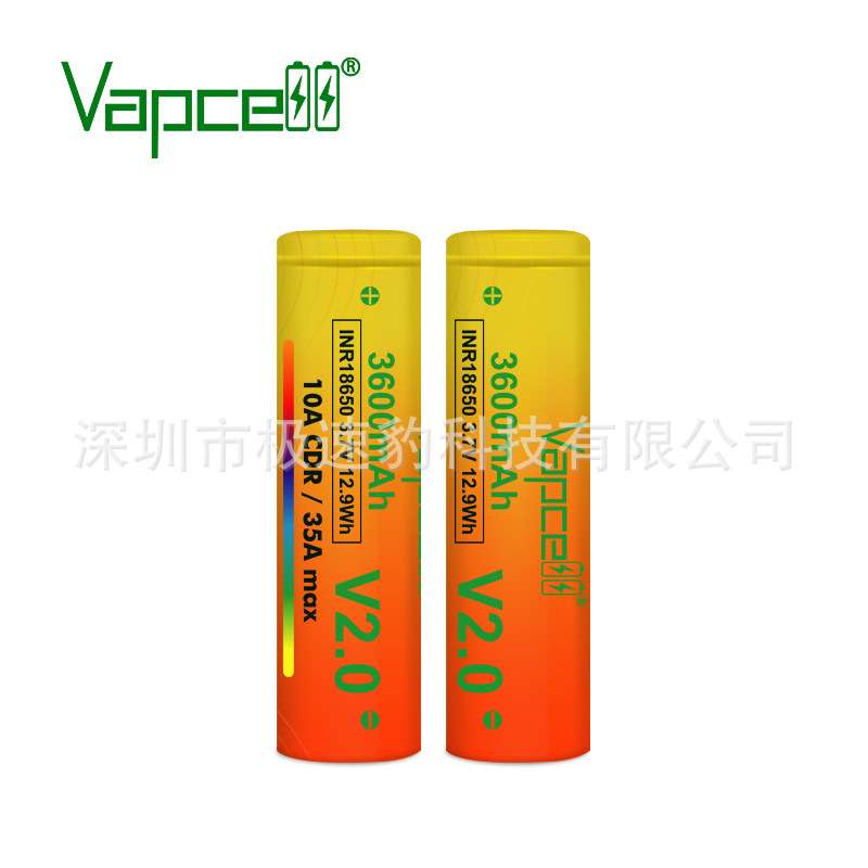 VAPCELL IMR18650 3600mah 35A放电高容量动力 尖头保护板电池