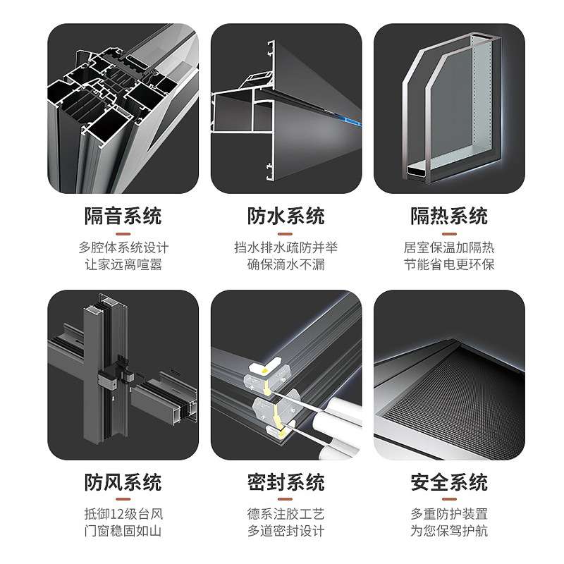 断桥铝门窗双内开别墅落地平开窗封阳台隔音高端窗户铝合金门窗