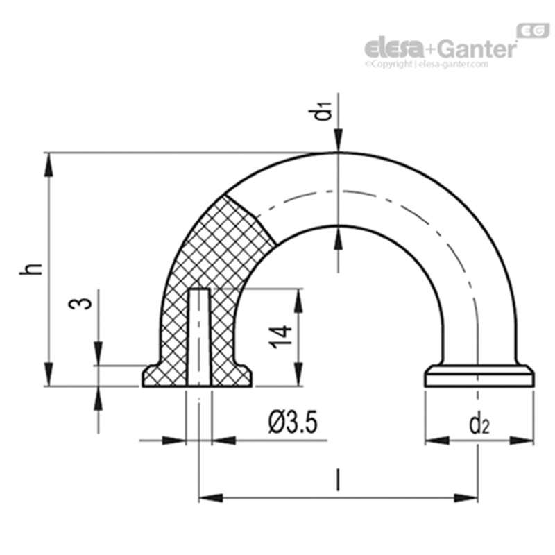 Elesa Ganter伊莉莎冈特 U型手柄 MFH-CR 指扣手柄 高科技聚合体