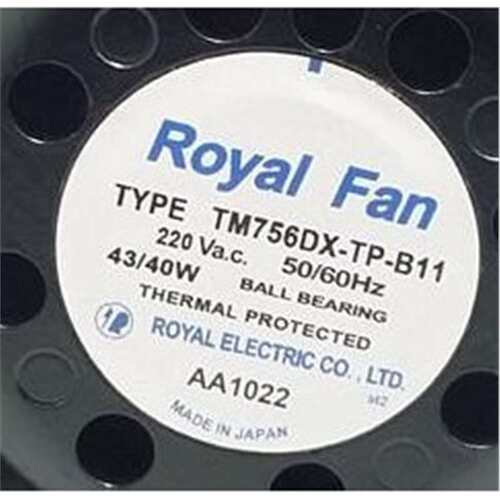 ROYAL FAN TM756DX-TP-B11 220V 43/40W全金属机风扇17cm