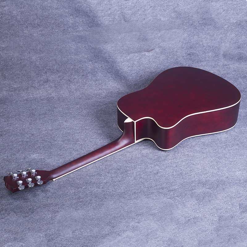 41寸民谣吉他guitar 初学椴木吉它哑光原木色 缺角练习琴厂家
