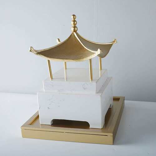 新中式禅意金属古建筑样板房展柜电视柜玄关酒店售楼软装饰品摆件