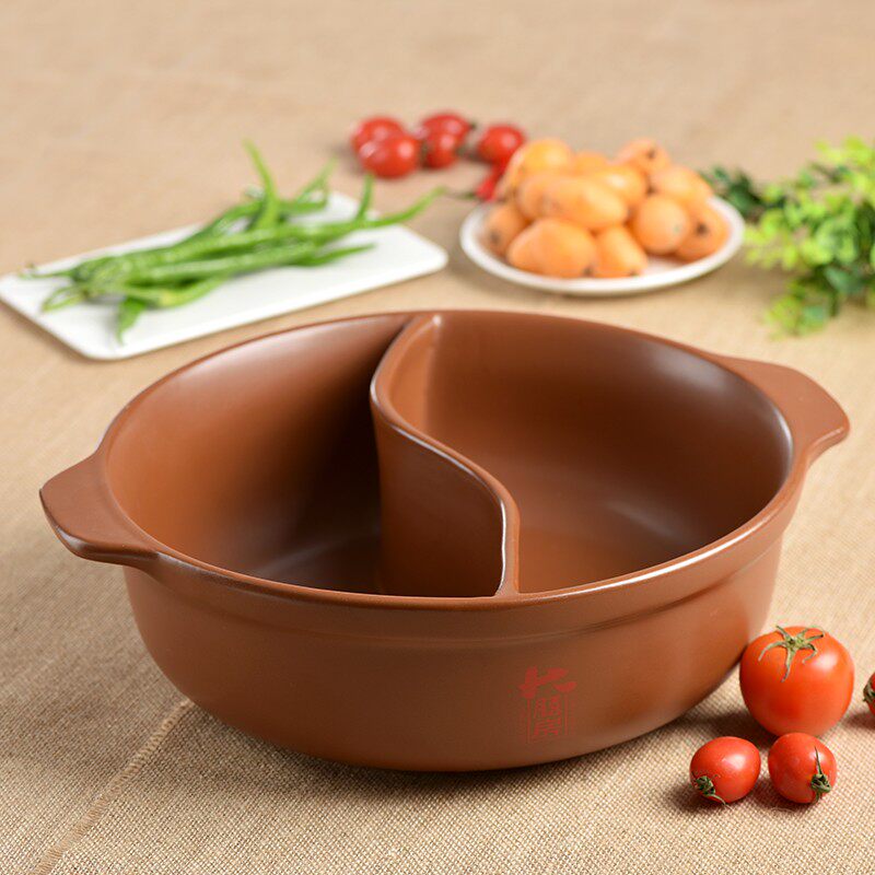 大膳房陶瓷鸳鸯锅砂锅串串香锅火锅盆炖锅陶瓷汤煲汤锅砂锅陶瓷锅