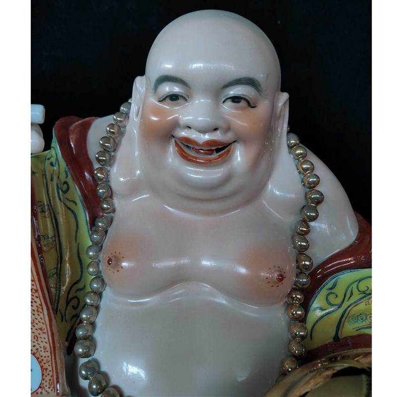 景德镇弥勒佛像笑佛摆件招财进宝大肚佛家居客厅乔迁新居开业礼品