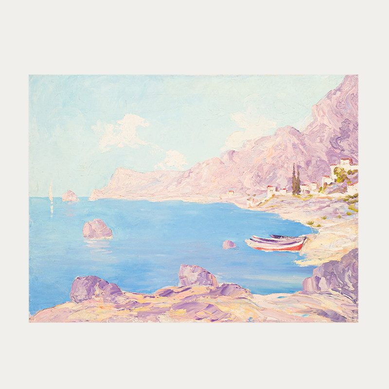 YASAN 纯手绘抽象风景油画玄关横版艺术装饰画客厅背景墙小众挂画
