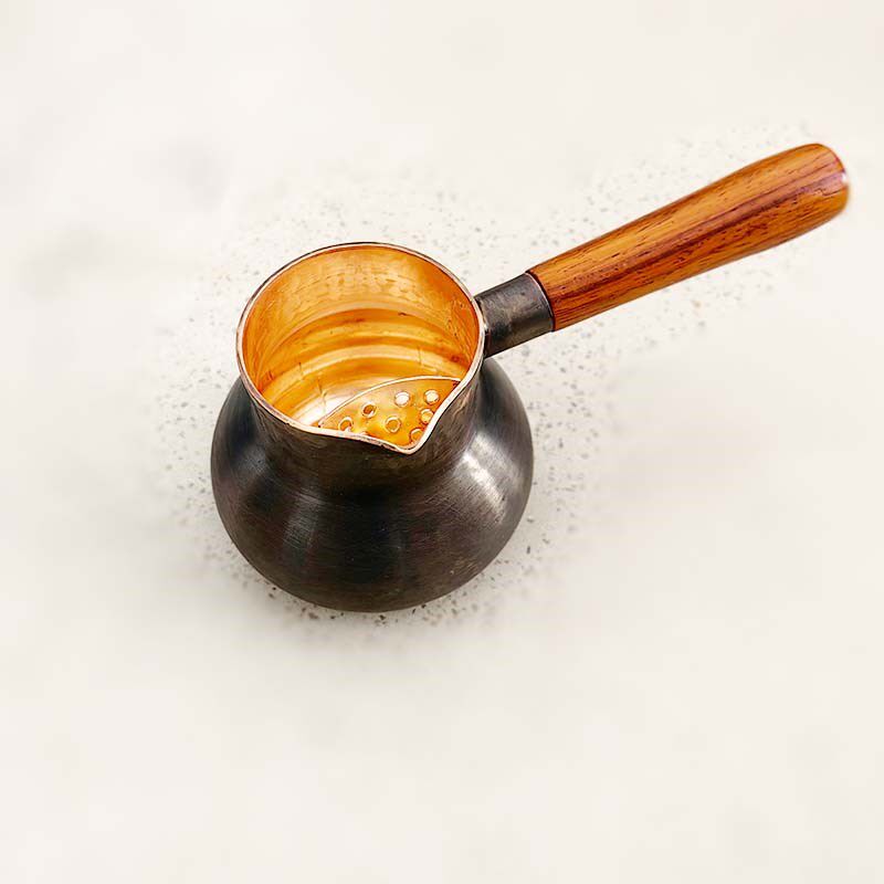 纯铜煮茶罐子铜茶壶加厚紫铜茶罐茶具侧把公道杯大号罐罐奶茶铜罐