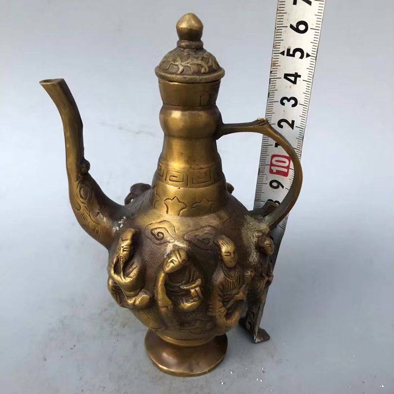 古玩铜器 八仙壶 茶壶 酒壶水壶复古老式手把壶家居工艺摆饰复古