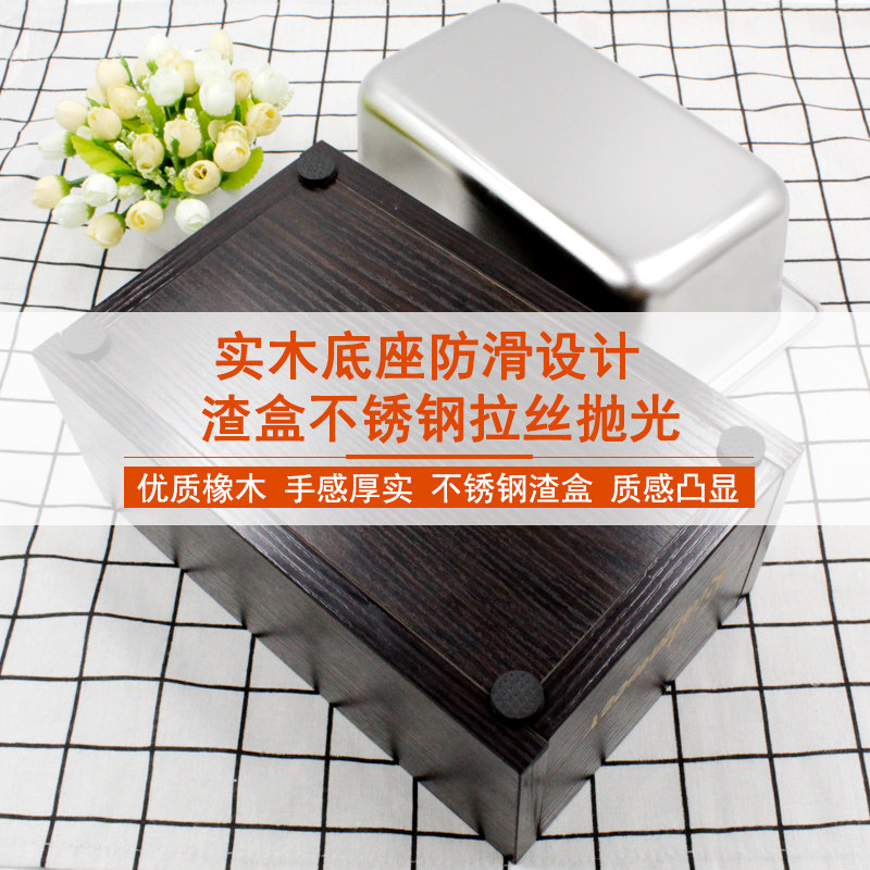 咖啡敲渣桶不锈钢吧台废料盒咖啡机专用配套器具粉渣桶木质敲渣盒