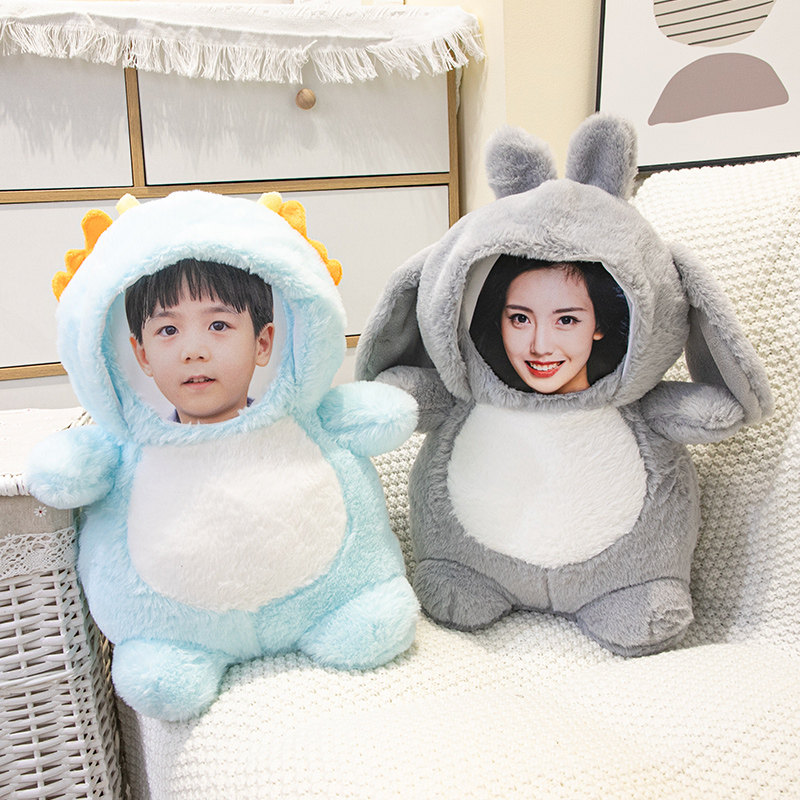人形抱枕diy定制女生睡觉小兔情侣人脸可印照片玩偶公仔娃娃熊熊