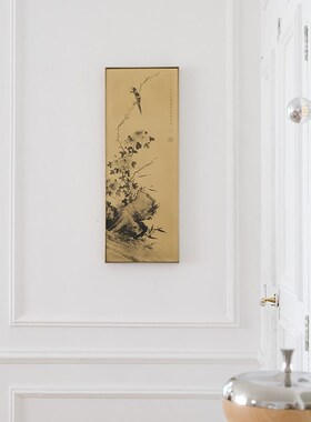 若奈 真黄铜!铜雕画《家中有喜》立体浮雕花鸟玄关画新中式挂画