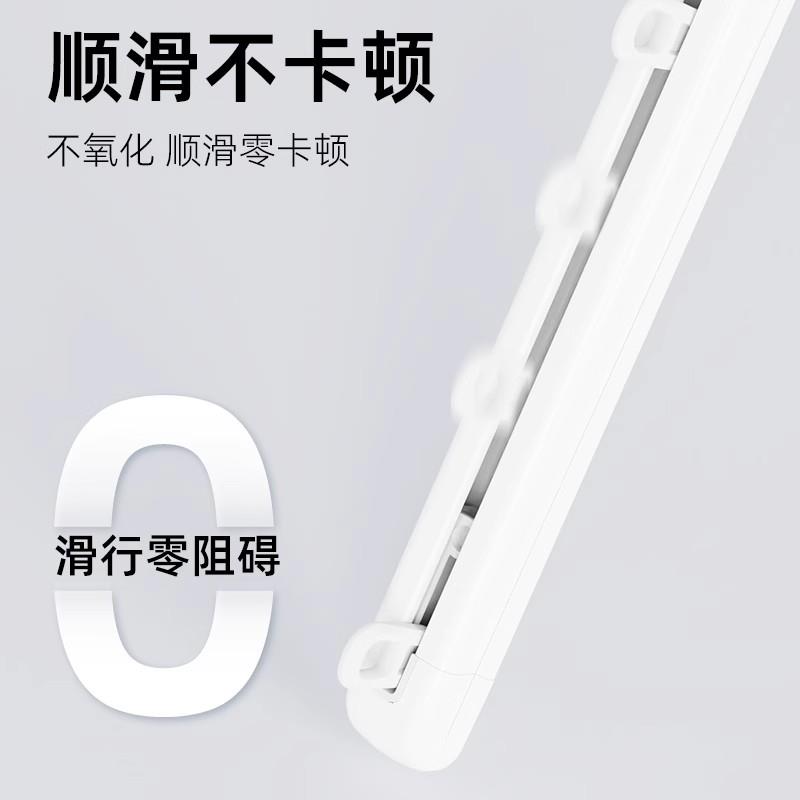 窗帘轨道静音挂钩铝合金滑轮滑道单双轨顶侧装伸缩滑轨导轨窗帘杆