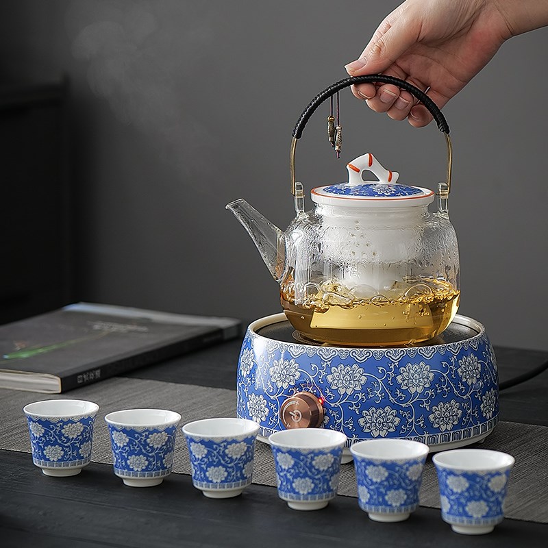 电陶炉茶炉煮茶器青花瓷高端烧水泡茶电磁炉家用大功率电热炉茶壶