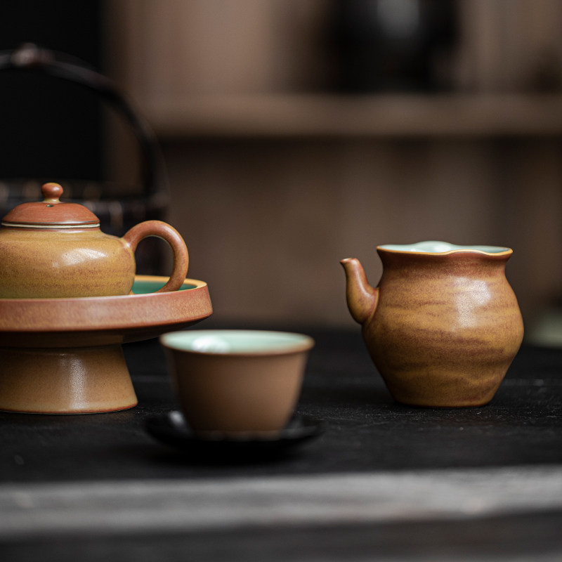 草木祠陶瓷公道杯茶海分茶器匀杯茶杯家用公杯功夫茶具复古黄窑变