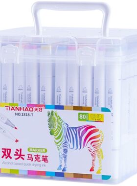 天好双头马克笔手绘笔套装学生36/48色油性笔酒精性墨水绘画彩笔