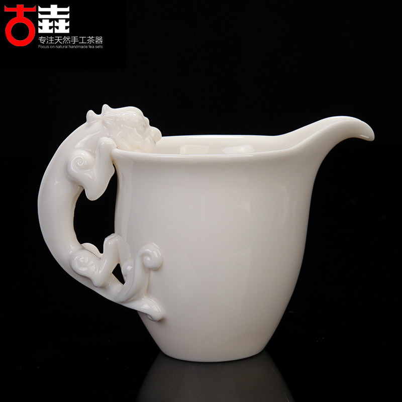 古垚/德化白瓷公道杯陈清宜手工玉白瓷分茶器建白瓷功夫茶具配件