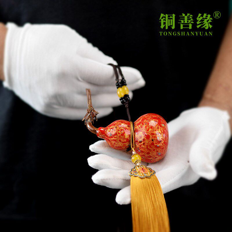 2025款车载男女保平安车挂犀皮螺钿漆器非遗大漆葫芦汽车挂件吊坠
