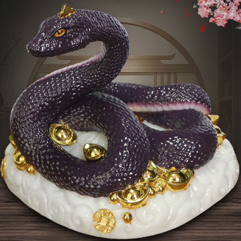 善缘堂蛇摆件合成汉白玉白蛇青蛇黑蛇红黄蛇蛇家居工艺品堂口装饰