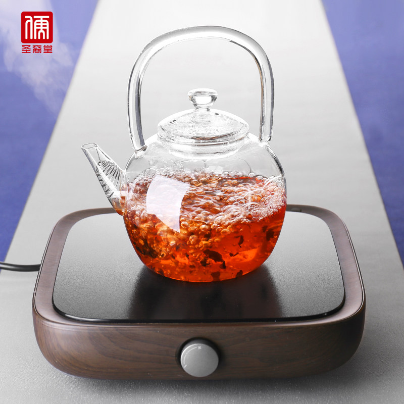 茶壶加厚玻璃耐高温过滤大号提梁泡茶壶电陶炉煮茶器烧水套装家用