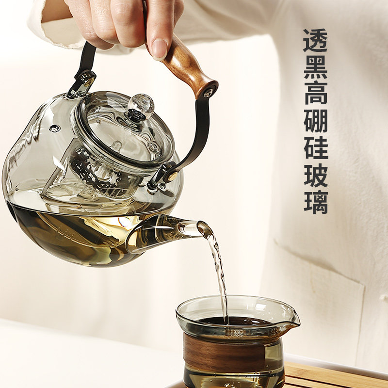 新款电陶炉煮茶器玻璃煮茶壶套装耐高温茶水分离蒸煮泡茶专用迷你