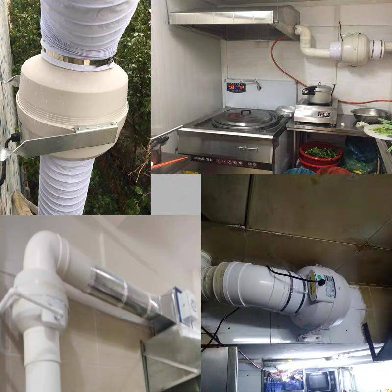 200管道通风机8寸油烟王大功率火锅店通风机强力排风扇商用防水排