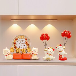 招财猫福到我家装饰品摆件入户玄关客厅电视柜家居新房乔迁之喜