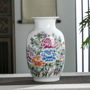 景德镇陶瓷器花瓶插花中式家居客厅电视柜装饰品博古架工艺品摆件