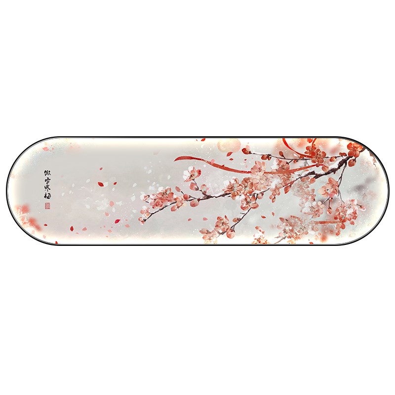中国风卧室装饰画招桃花运牀头挂画带灯画LED气氛灯横幅壁画新款