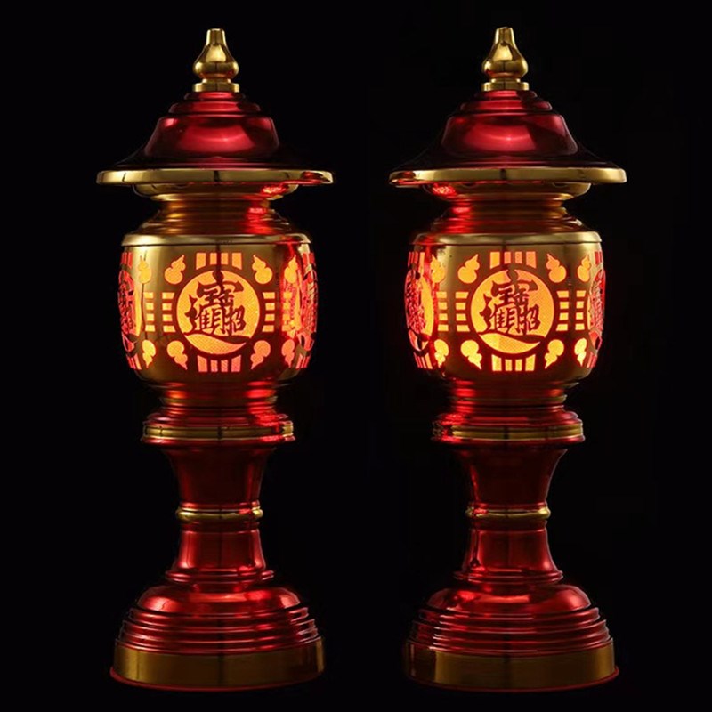 LED神社灯宫灯佛前供灯家用插电式长明灯招财进宝财神灯电烛台