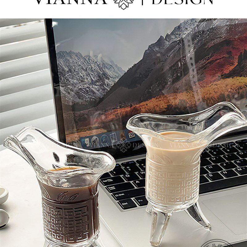 VIANNA丨三足杯Nola创意玻璃杯仿古爵杯酒杯奶茶杯烈酒杯子礼物
