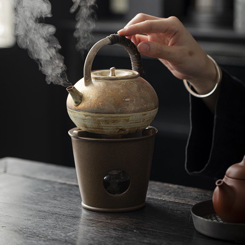 草木祠陶瓷明火烧茶炉油灯酒精炉蜡烛温茶炉小炭炉酥油潮汕煮茶炉