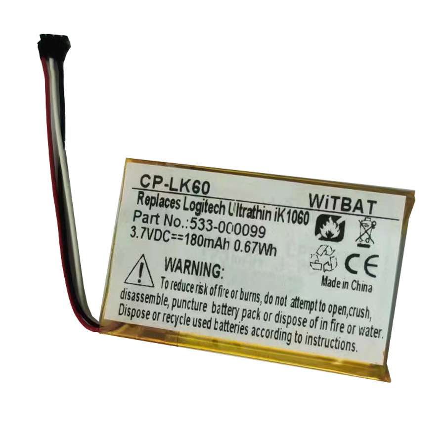 适用罗技iK1060磁力夹式超薄键盘盖电池533-000099 AHB222535PJT
