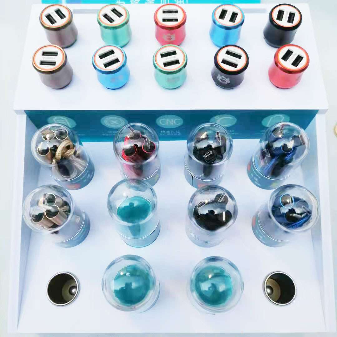 车载充电器充电桩手机快充转换插头一拖三充电线车充车用usb接口
