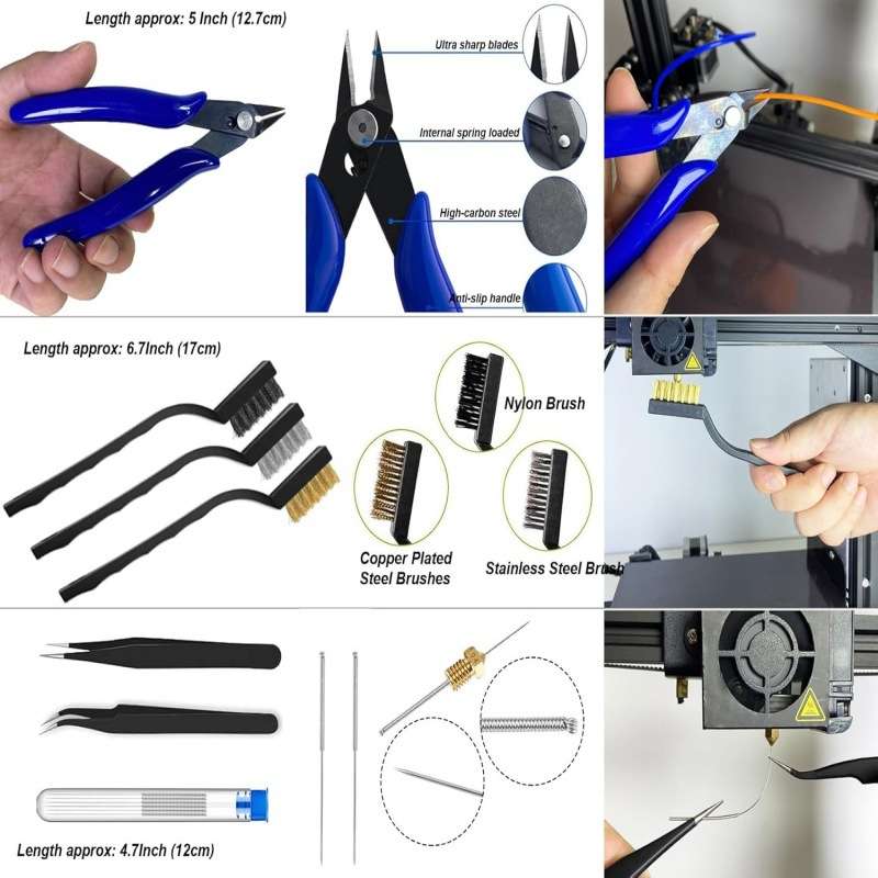 跨境124pcs3D打印配件工具带有工具袋3D打印机建模基本工具