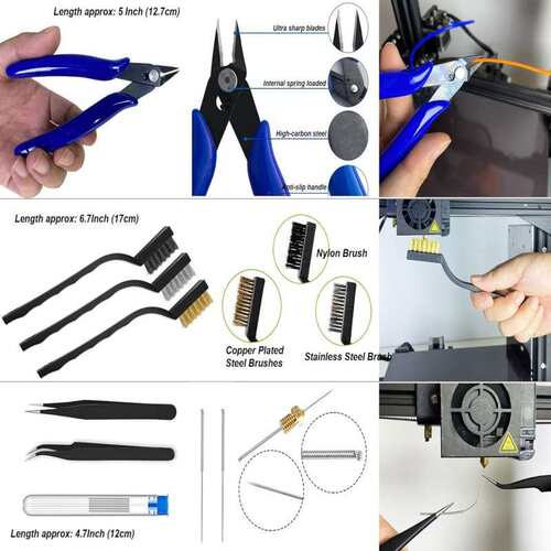 跨境124pcs3D打印配件工具带有工具袋3D打印机建模基本工具
