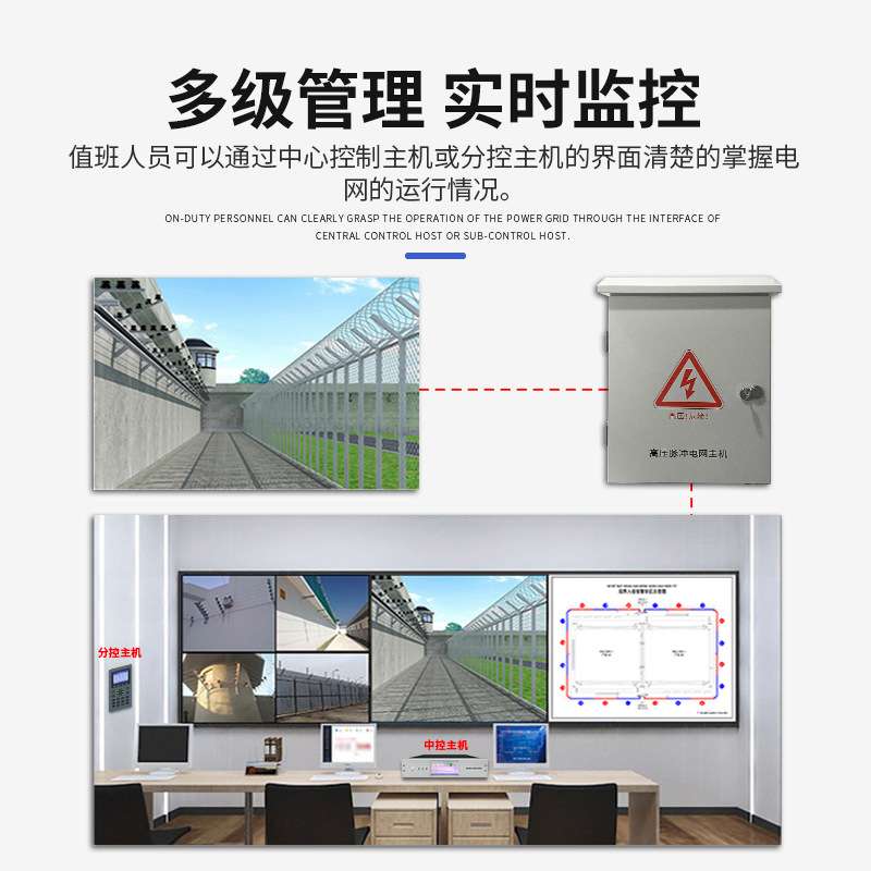 监狱看守所高压脉冲电网防翻越逃脱防入侵周界报警系统监所电网