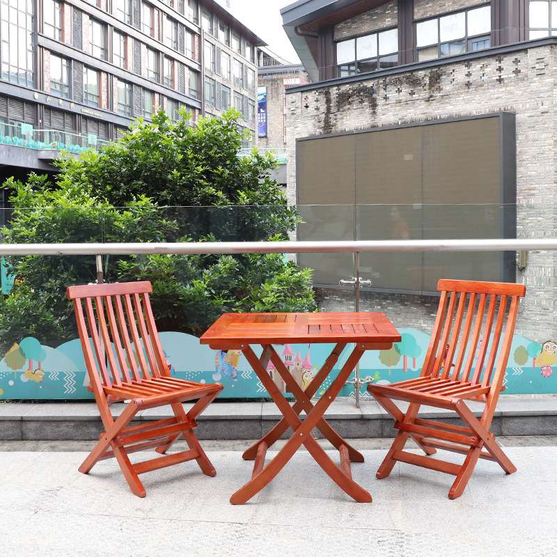 户外折叠桌椅实木复古庭院奶茶店咖啡厅商业街防水防晒椅