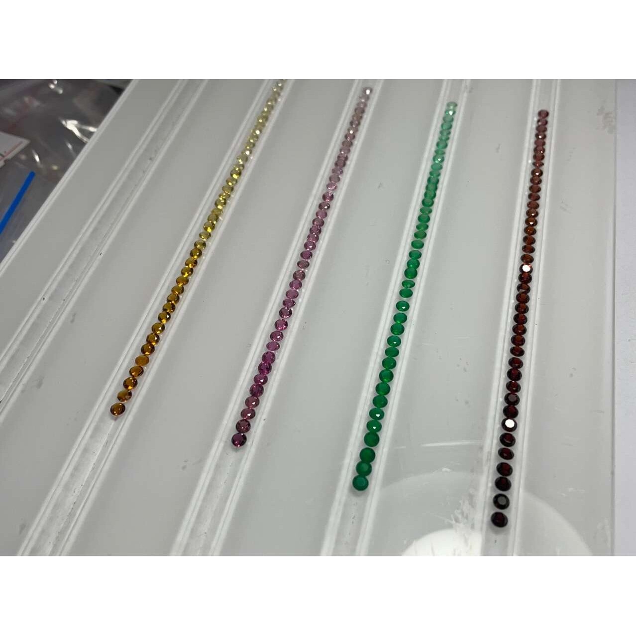 天然黄水晶粉碧玺绿玉髓红石榴3.0圆形渐变色首饰 配石