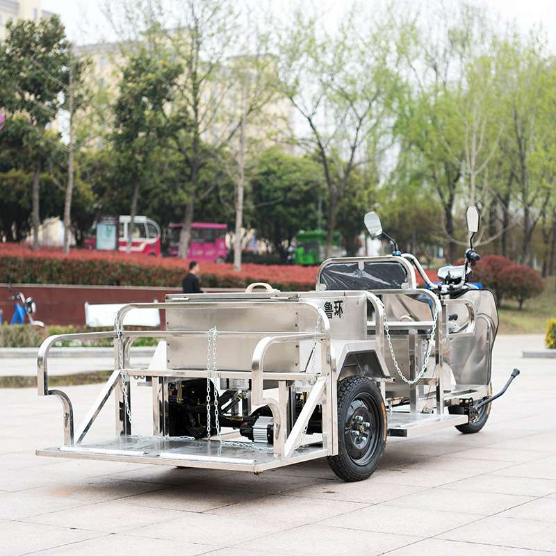 鲁环厂家电动环卫分类垃圾车 物业不锈钢四垃圾桶清运保洁车