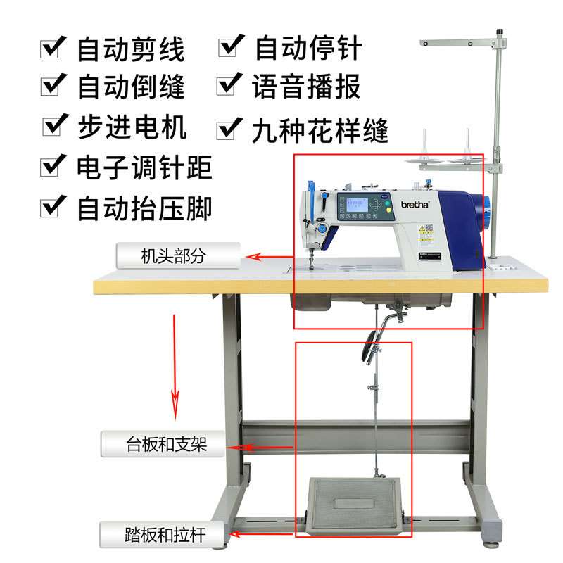 新款步进电机电脑全自动工业缝纫机家用平车一体电动电脑平车