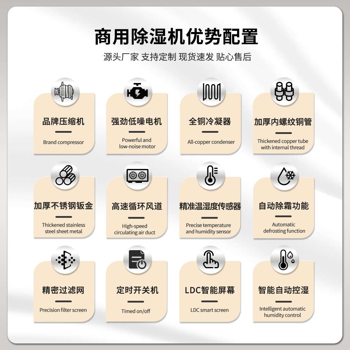 商用除湿机静音可移动小型地下室机房车库房间棋牌室防潮抽湿器