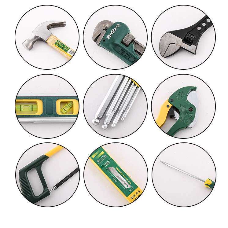 胜达38件套水管道维修工具组套管钳 锯架 钳子水平尺家用工具