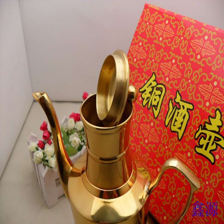 新款热卖铜酒壶 全铜酒壶 摆件纯铜酒壶 中式简约婚庆家居铜酒壶