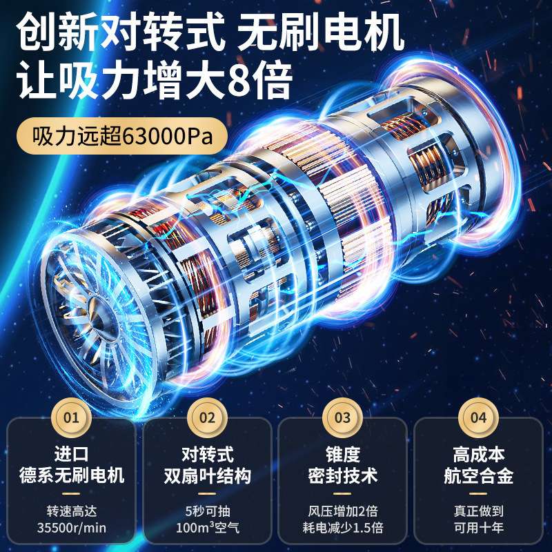 车载迷你吸尘器汽车家用大功率吸力无线干湿充电手持小型车吸尘器