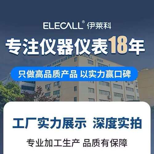 伊莱科（ELECALL）不锈钢耐震压力表充油水表YTN-100BF/YN100BF