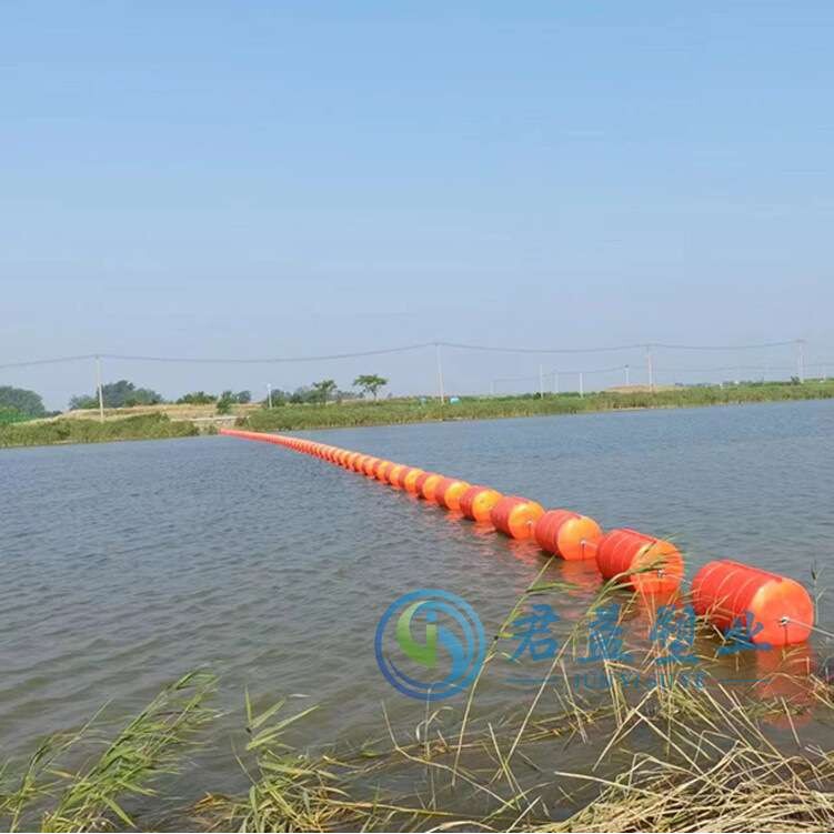 滚塑拦河索航道抬揽浮来图设计 400*1000河道拦污带浮筒带钢丝绳