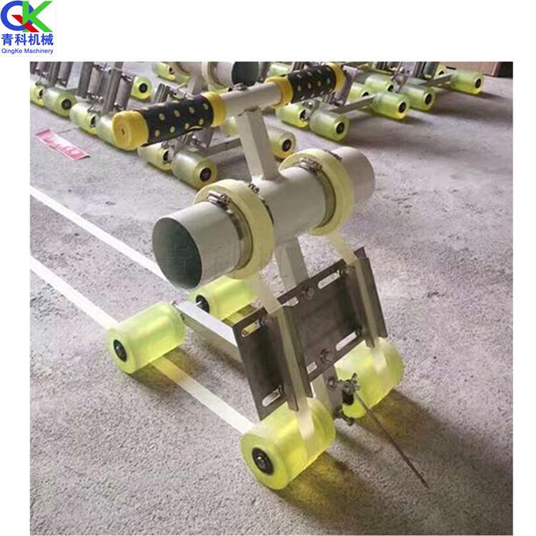 广场车位贴线机 马路画弧形线 橡胶轮压平 地面贴胶带机 现货销售