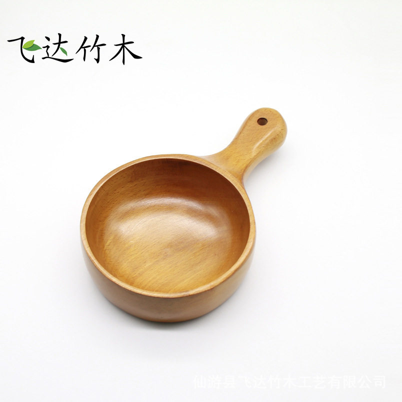 榉木大水勺水瓢 沙拉碗 手柄汤饭泡菜碗 大号水勺