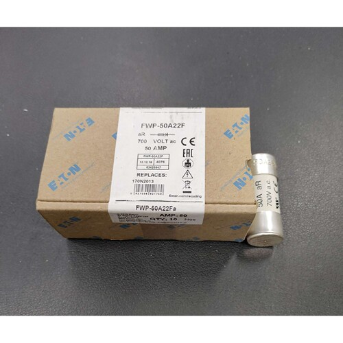 FWP-50A22F陶瓷管保险丝 700V 50A 22x58 巴斯曼BUSSMANN熔断